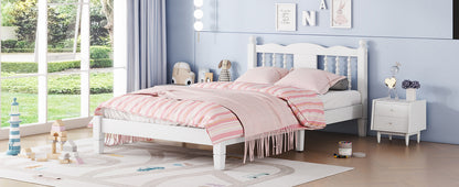 Twin Upholstered Bed with Column Headboard