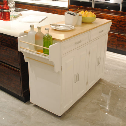 Kitchen Cart with Wood Countertop