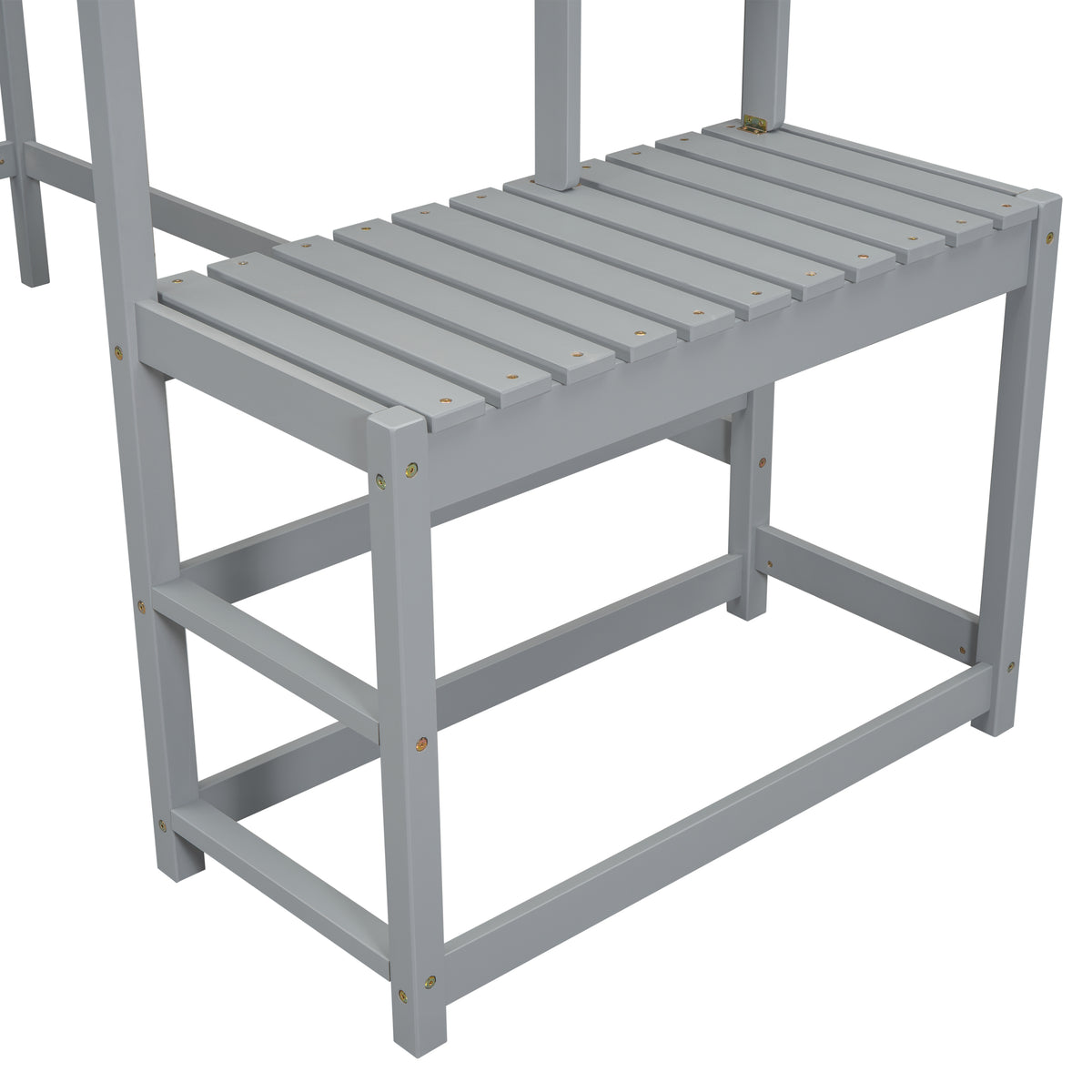 Twin High Loft Bed with Ladder Gray