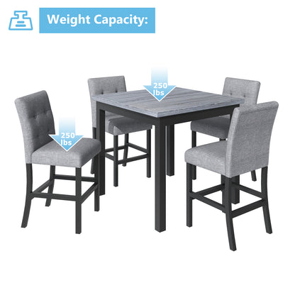5-Piece Dining Set with Cushioned Chairs