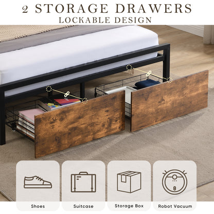 LED Storage Bed Grey