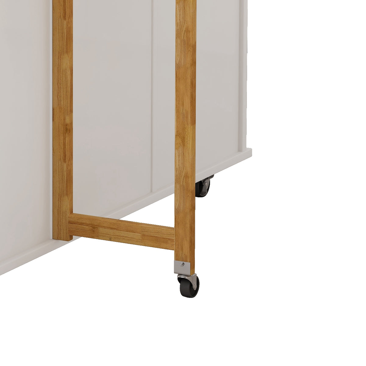Mobile Kitchen Island with Drawers and Rack White