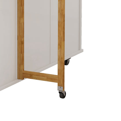 Mobile Kitchen Island with Drawers and Rack White