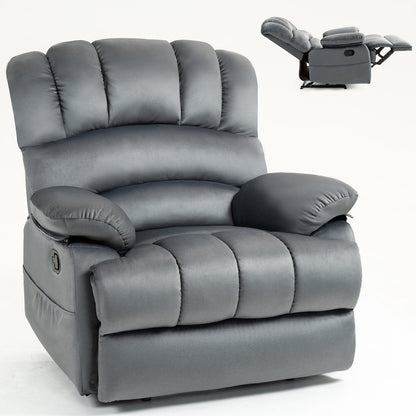 Large Manual Fabric Recliner – Gray