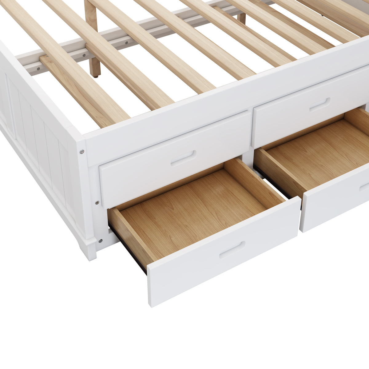 Pine Captain Bookcase Bed White Walnut