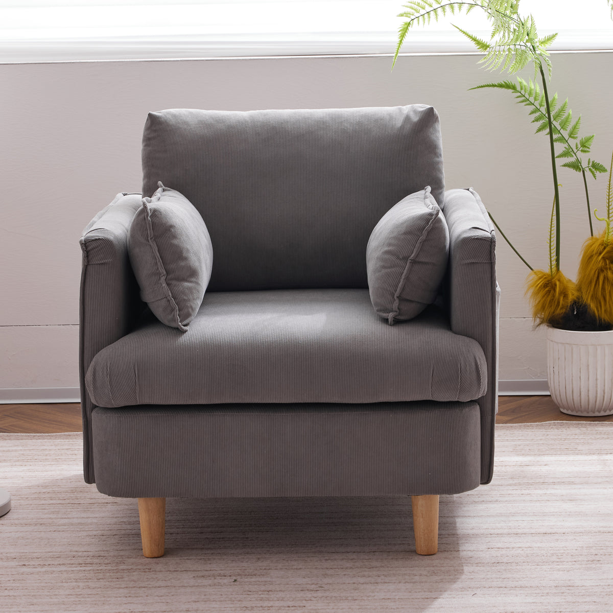 Modern Fabric Club Chair Gray