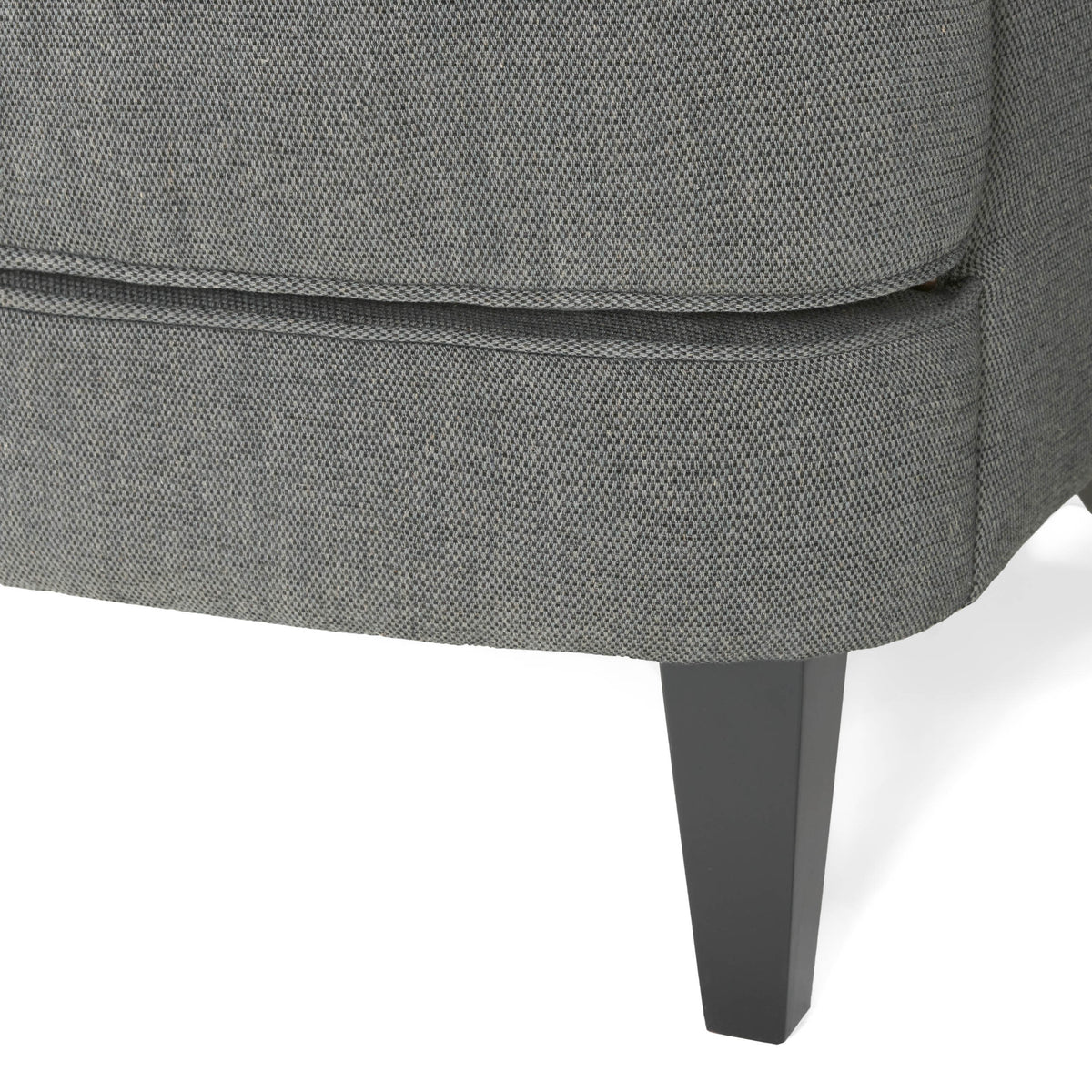 Modern Grey Fabric Club Chair with Ottoman – Upholstered Lounge Set