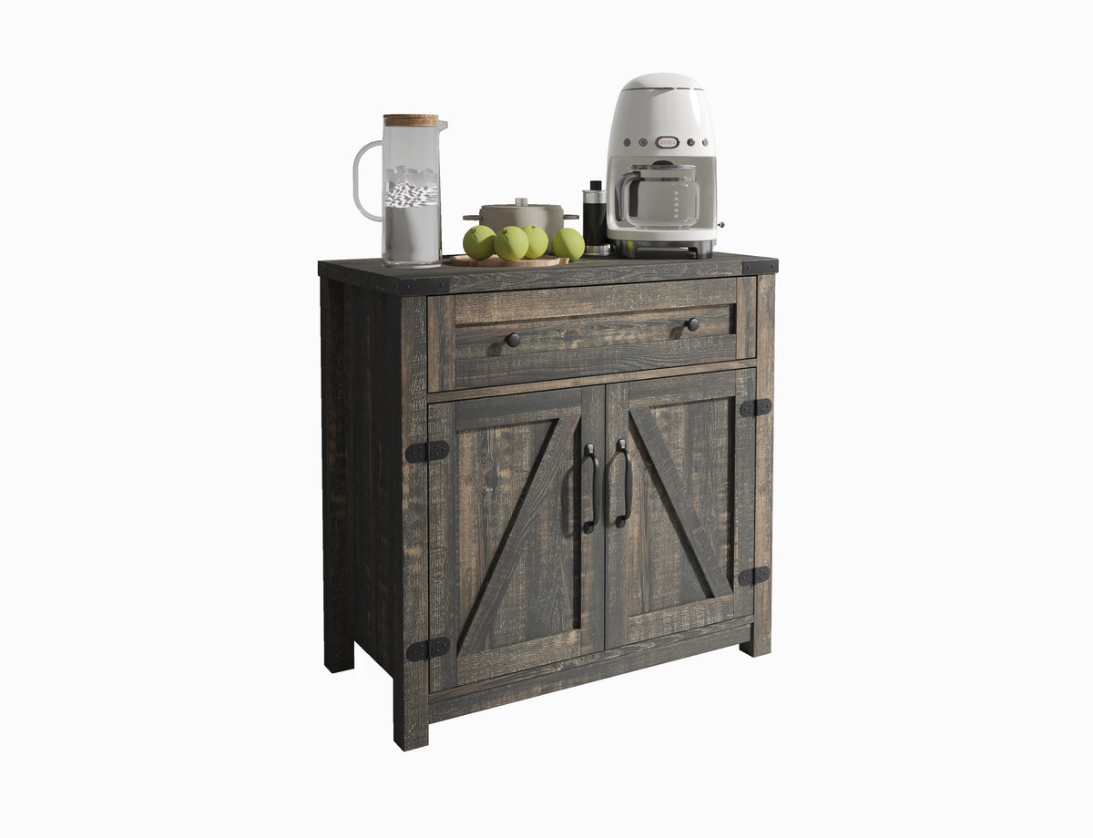 Farmhouse Accent Cabinet Black Pine