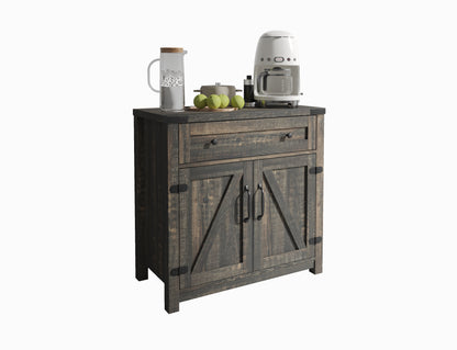 Farmhouse Accent Cabinet Black Pine
