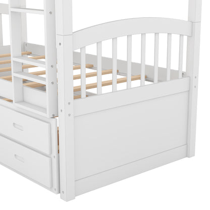 Twin Over Twin Bunk Bed White