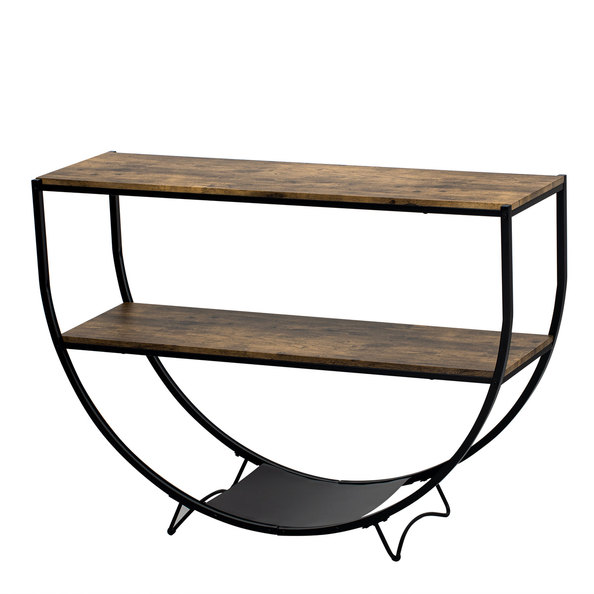 Rustic Wood Console Table Distressed Brown