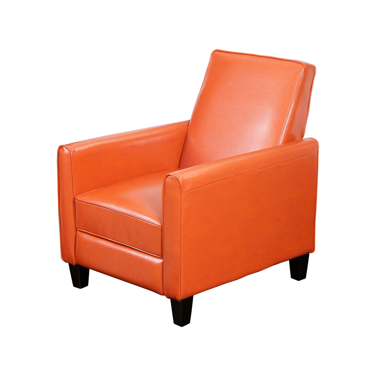 Push-Back Recliner Chair Orange Fabric