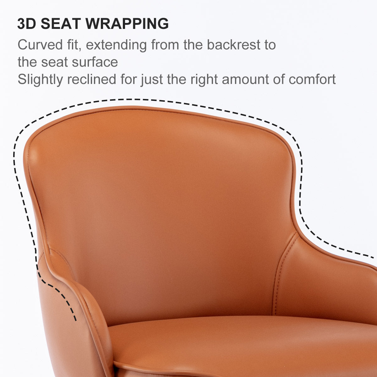 Modern Leather Bar Chair Adjustable Brown