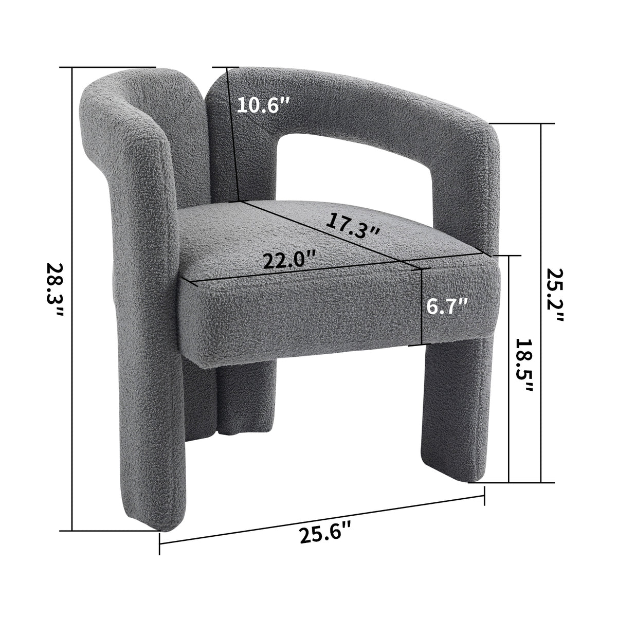 Teddy Fabric Dining Chair – Grey