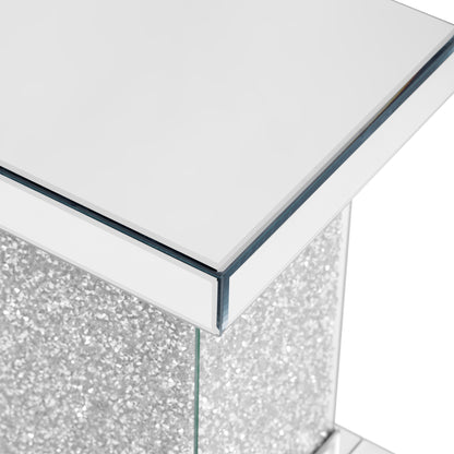 Silver Mirrored Coffee Table – LED Diamond Edge