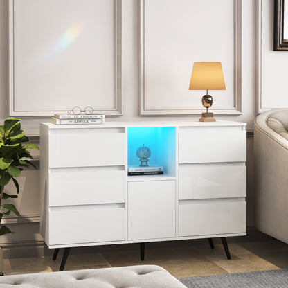 Modern LED Sideboard Cabinet White Gloss