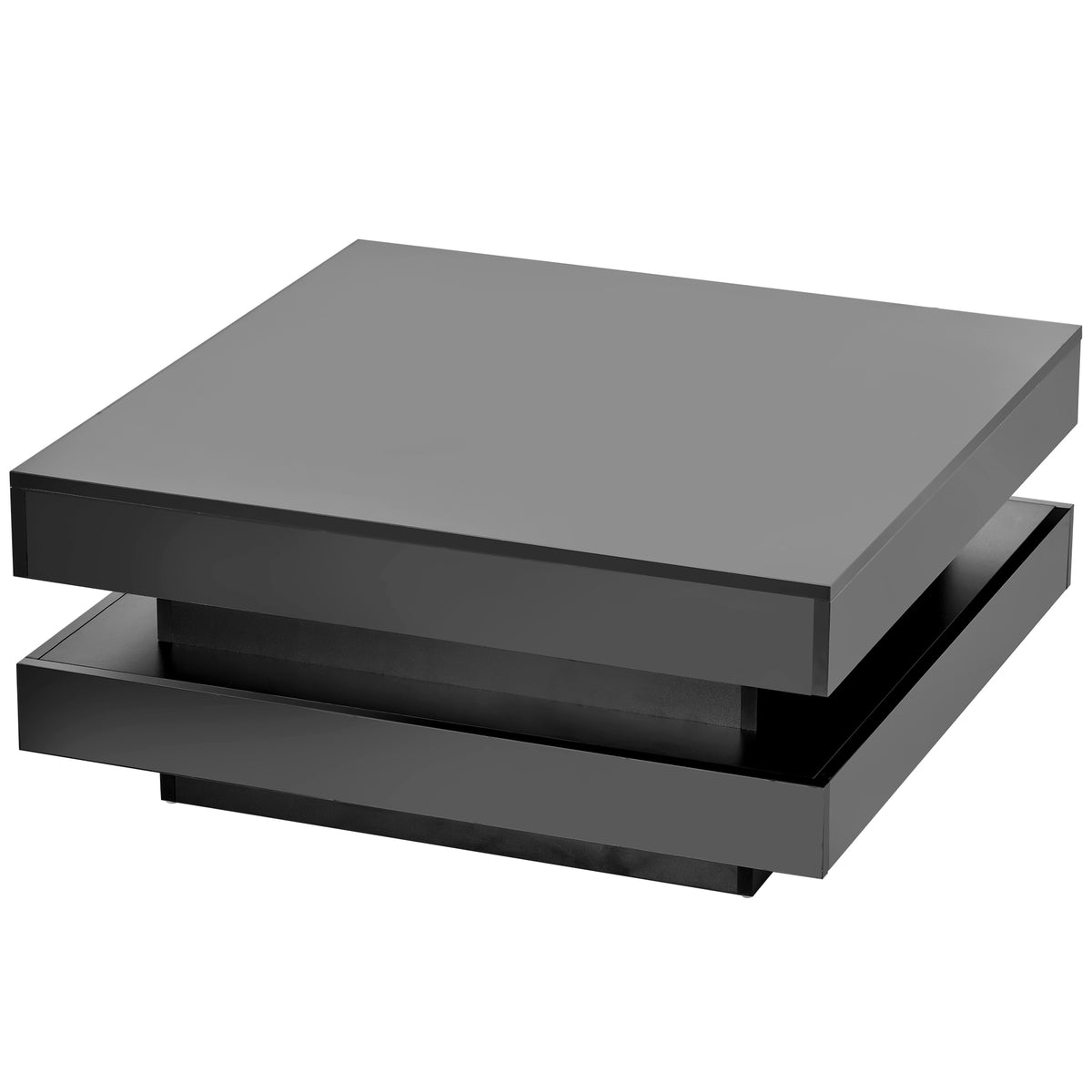 High Gloss Coffee Table with LED Lights Black