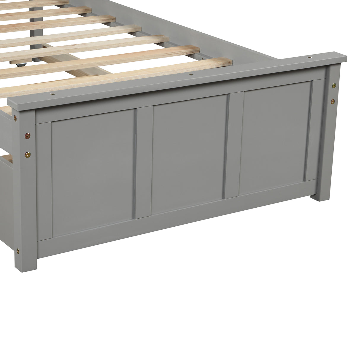 Twin Platform Bed with Trundle – Grey