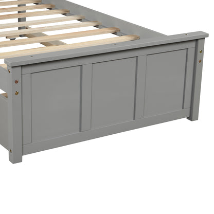 Twin Platform Bed with Trundle – Grey