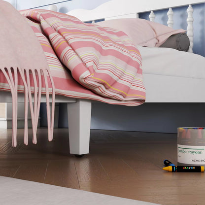 Twin Upholstered Bed with Column Headboard