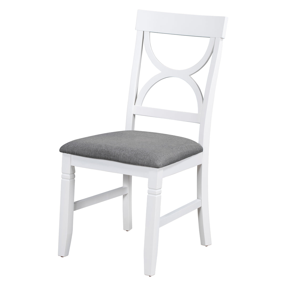 6-Piece Farmhouse Dining Set – Gray & White