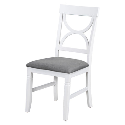 6-Piece Farmhouse Dining Set – Gray & White