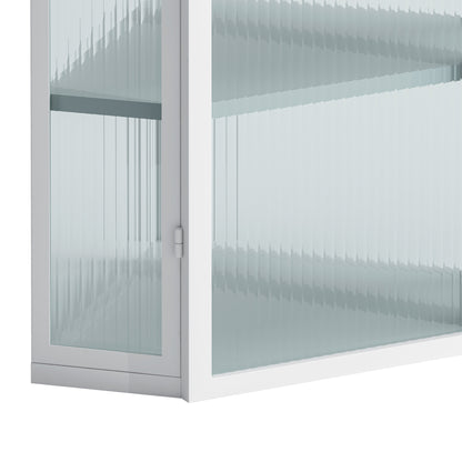 Glass Corner Wall Cabinet – White