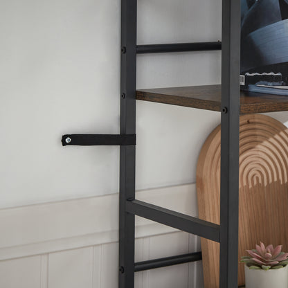 Rustic Triple Bookshelf Industrial Brown