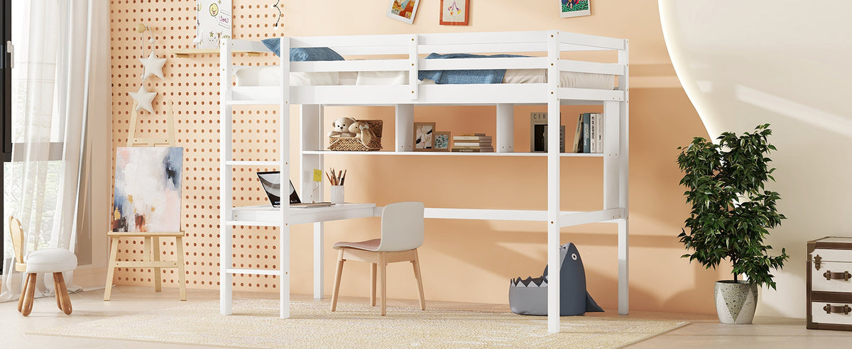 Twin Loft Bed White