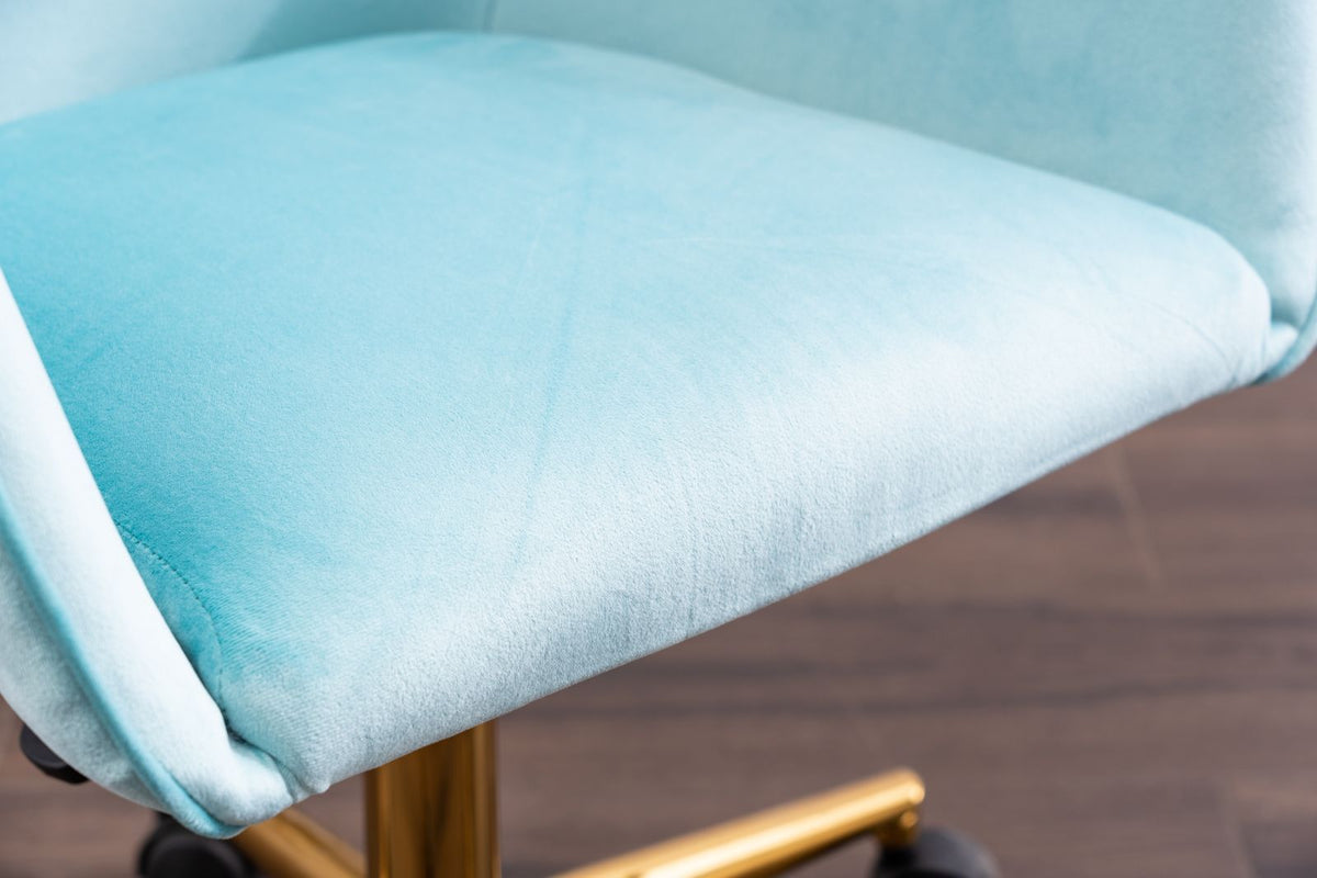 Velvet Executive Swivel Office Chair – Aqua Blue