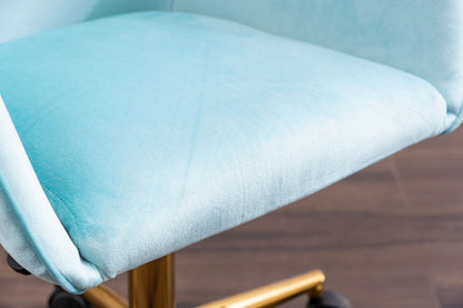 Velvet Executive Swivel Office Chair – Aqua Blue