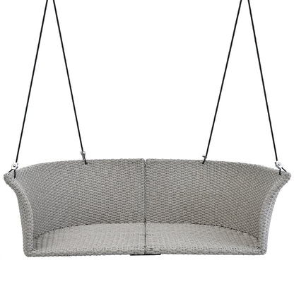 Hanging Swing Chair with Ropes Wicker Cushion