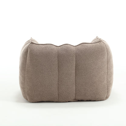 Soft Bean Bag Chair with Footstool Beige