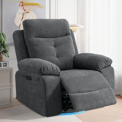 Electric Recliner Chair with LED Lighting Gray