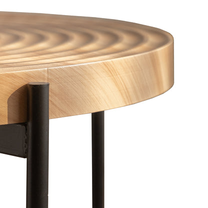 Modern Round Coffee Table – Maple Finish
