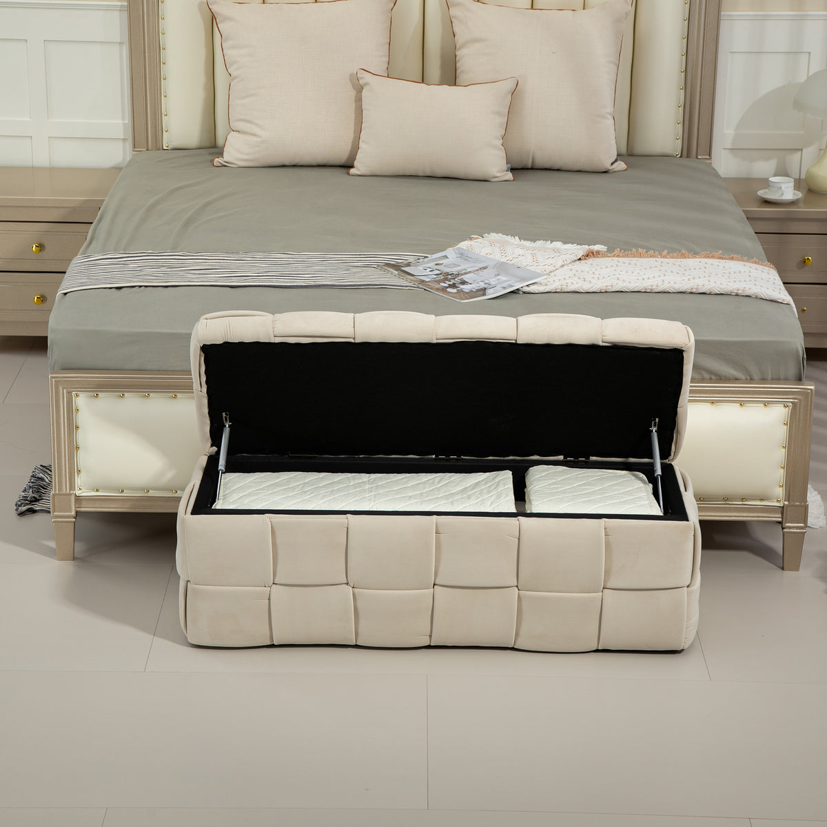 Ottoman Stool Beige