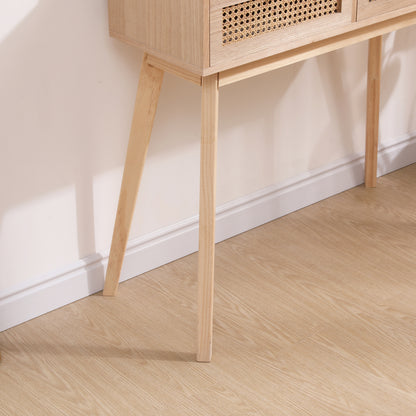 Rattan Side Table with Drawers