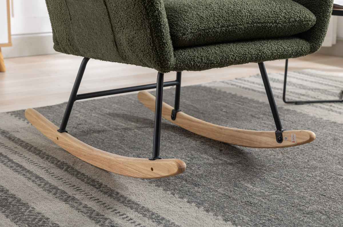 Plush Teddy Rocking Chair – Dark Green