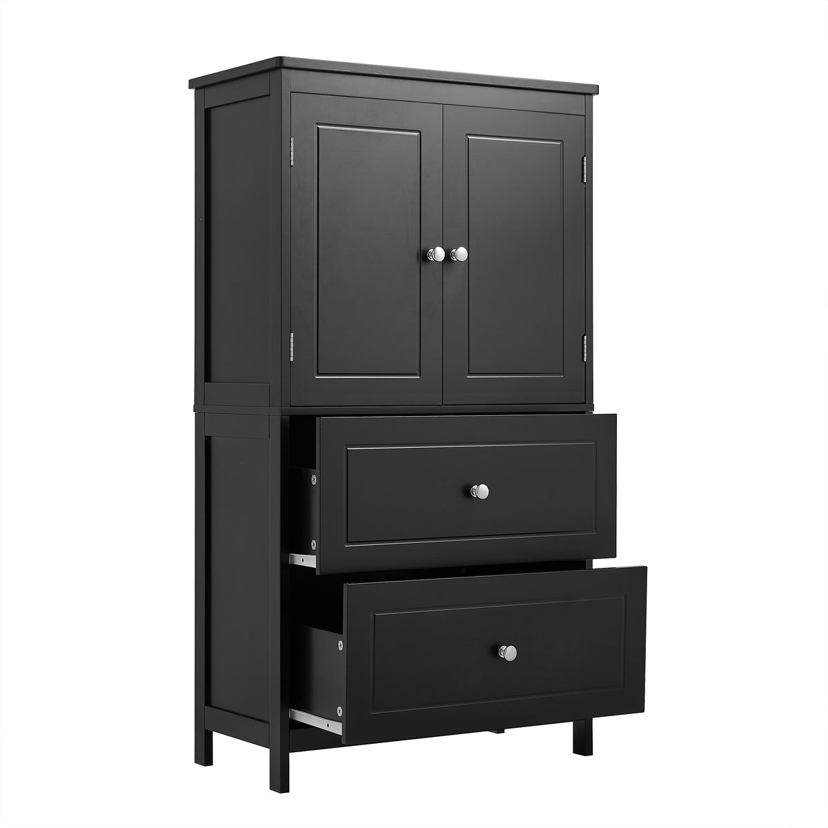 Black Bathroom Storage Cabinet with Drawers