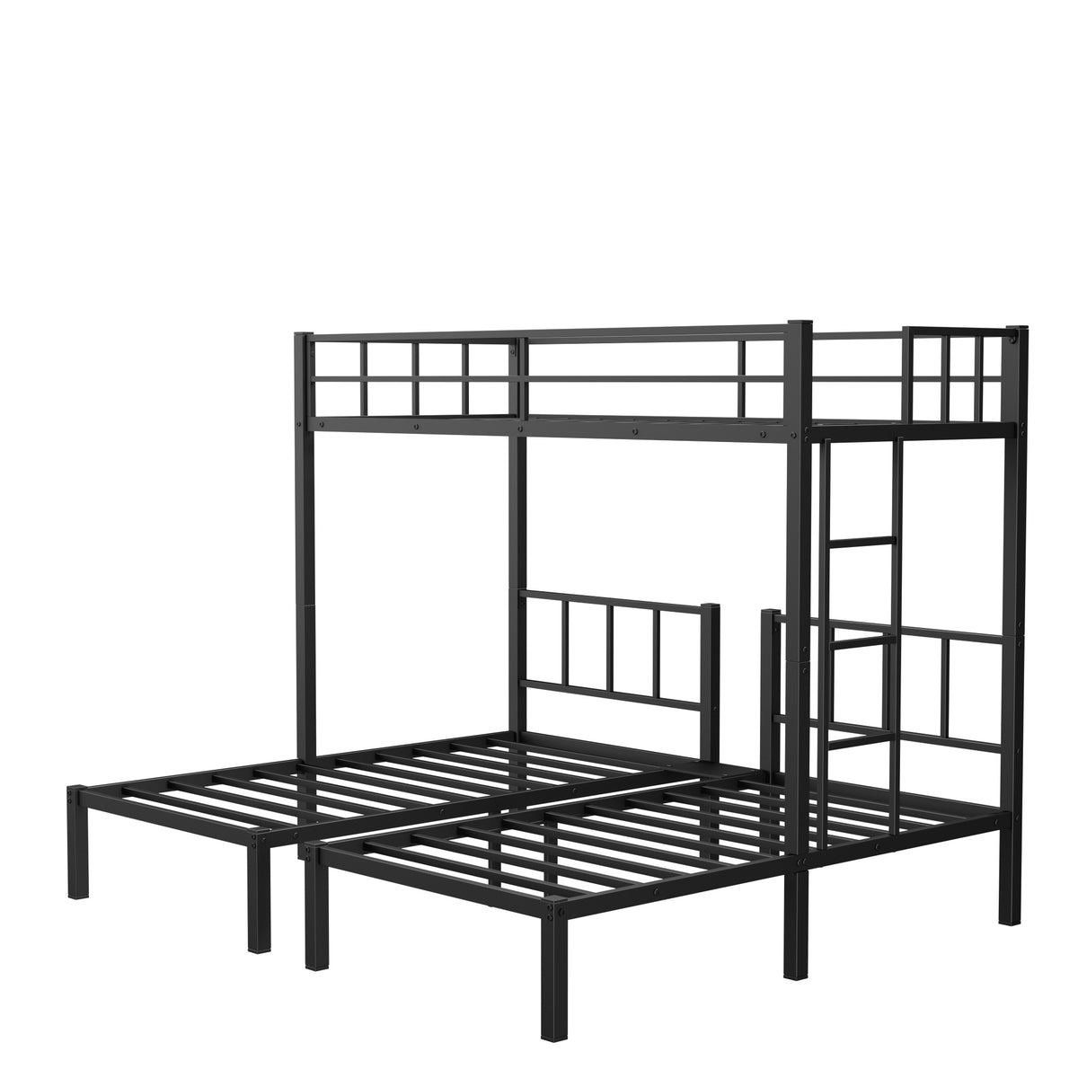 Triple Metal Bunk Bed Black