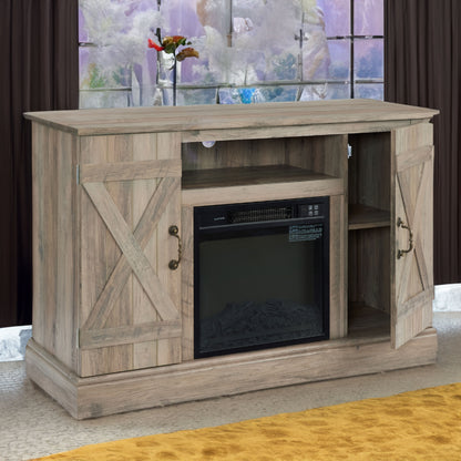 Gray Wash Wood Media Console TV Stand