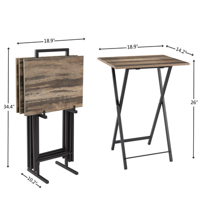 Folding Dining Tray Table Set (4 pcs)