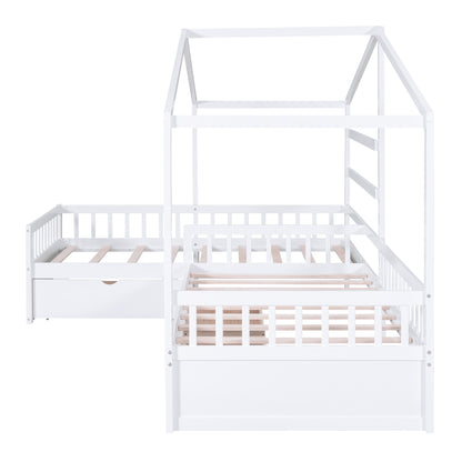 Twin House Bed White