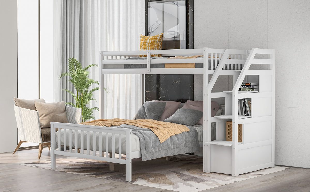 Twin Over Full Bunk Bed Gray Finish