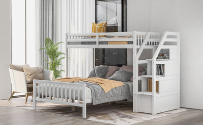 Twin Over Full Bunk Bed Gray Finish