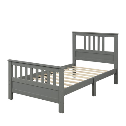 Twin Platform Bed Grey