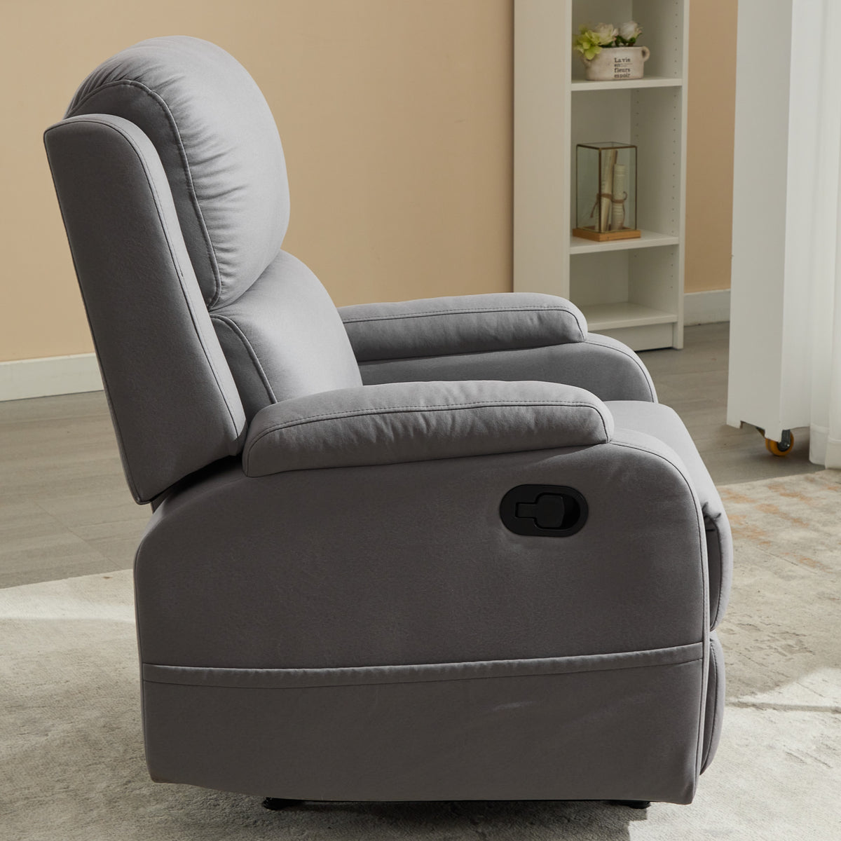 Adjustable Recliner Chair Fabric Gray