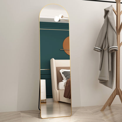 Full-Length Aluminum Alloy Wall Mirror Arched Frame
