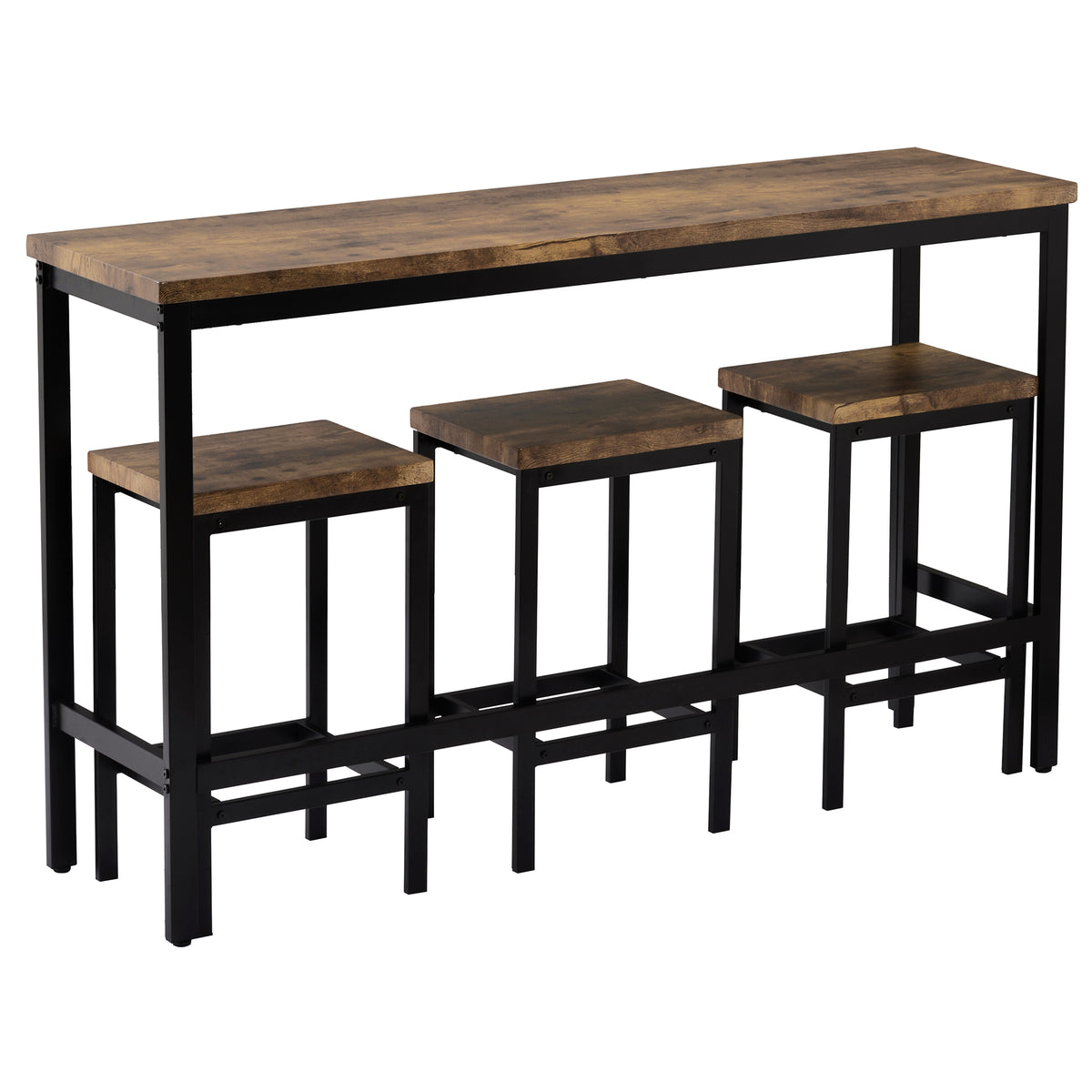 Counter Height Bar Table Set (4 pcs) – Brown
