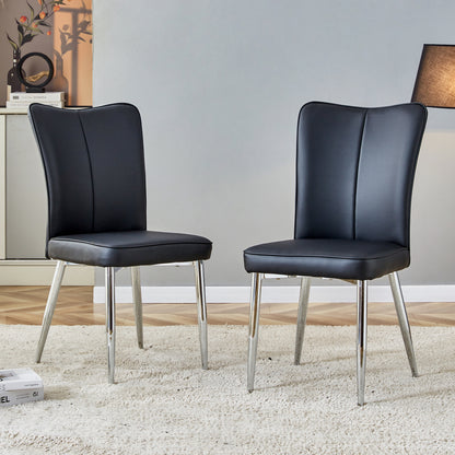 Modern Black Dining Chair Set (2 pcs)
